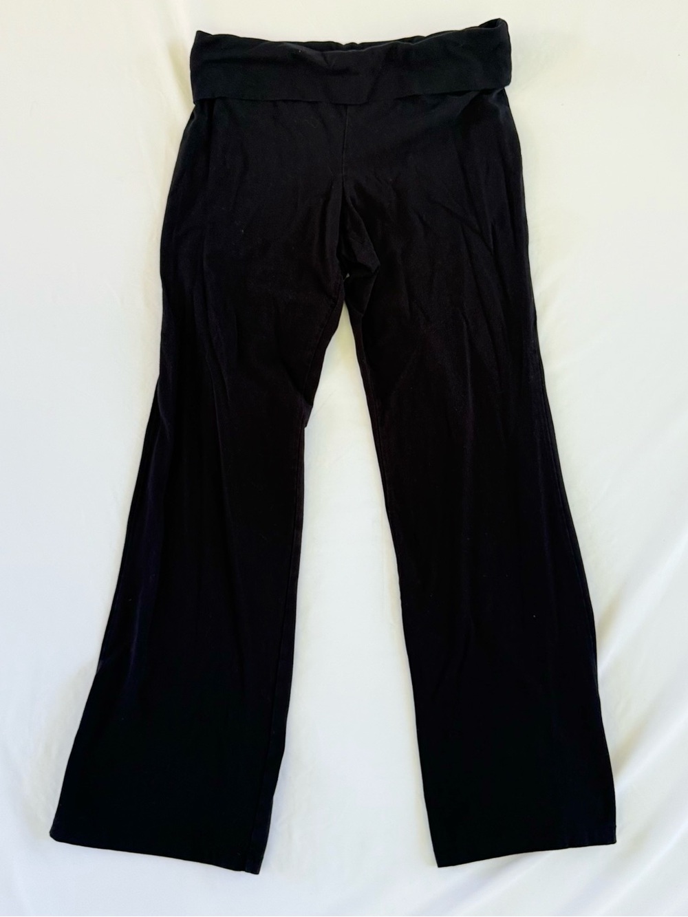 Flirtitude Fold Over Flare Leggings Womens Large L Black Yoga Pants Y2K Bootcut